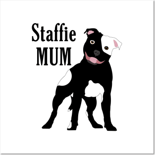 Staffie Mum BW Posters and Art